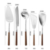 304 Stainless Steel Walnut Handle Cooking Tools Home Restaurant Kitchen Gadgets, Style: Frying Spatula