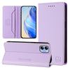 For Samsung Galaxy A04e 4G / F04 RC01 Dual-Folded Magnetic Suction RFID Leather Phone Case(Light Purple)