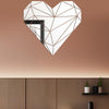 27pcs /Set Acrylic Heart Shaped Mirror Wall Stickers Home Decoration Soft Mirror(Gold)