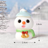 3pcs Christmas Lovely Micro Landscape Snow Ornament Decorative Accessories, Style: No.8 Big Eye Snowman Blue