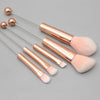 5-in-1  Metal Handle DIY Beaded Makeup Brush Set Blush Loose Powder Slanted Eye Shadow Brush, Color: Rose Gold