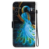 For Samsung Galaxy A15 Crystal Texture Colored Drawing Leather Phone Case(Peacock)