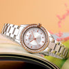 SKMEI 1534 elegant waterproof quartz steel band watch with diamond inlay(Silver)