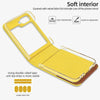 For Samsung Galaxy Z Flip6 VIETAO Metal Ring Card Slot PU Phone Case(Yellow Brown)