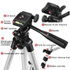 3120 Live Broadcast Tripod 4-Section Folding Legs Aluminum Alloy Tripod Mount with U-Shape Three-Dimensional Tripod Head for DSLR & Digital Camera, Adjustable Height: 34-103cm(Silver)