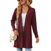 Autumn And Winter Women Button Long Sleeve Loose Cardigan Jacket, Size: S(Burgundy)