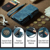 For Samsung Galaxy S25 5G CaseMe C30 Card Slots Zipper Wallet Leather Phone Case(Blue)