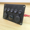 RV Yacht Car Combination Cat Eye Switch Dual USB Car Charging Control Panel With Voltmeter(Blue Light)