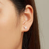 SCE1495 Mini 925 Silver Butterfly Earrings White Gold Plated Earrings