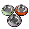 Non-Slip Cat Food Bowl, Stainless Steel, Orange, 11x15.5cm