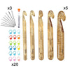 5 PCS/Set+20 Pins+3 PCS Big Eye Needle Transparent Bold Crystal Crochet Knitting Tool Set