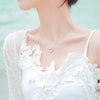 S925 Sterling Silver Clear Spring Water Necklace Valentine Day Accessories(White Gold)
