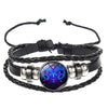 Twelve Constellation Luminous Bracelet Retro Leather Rope Woven Bracelet, Style: Aries