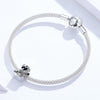 S925 Sterling Silver Relief Number Series 0-9 Beads DIY Bracelet Necklace Accessories, Style:2