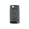 For PEUGEOT Car Keys Replacement 2 Buttons Square Car Key Case with Grooved and Holder