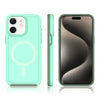 For iPhone 12 Shockproof MagSafe Armor PC Hybrid TPU Phone Case(Mint Green+Grayish Green)