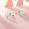 S925 Sterling Silver Platinum Plated White Shell Love Earrings(BSE969)