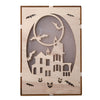 Wooden Halloween Witch Pumpkin Haunted House LED Lights Three-Dimensional Ornaments(JM01505)