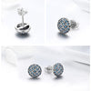 S925 Sterling Silver Wave Pattern Earrings Inlaid Blue Crystal Earrings
