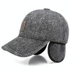 Winter Casual Baseball Cap Outdoor Thickened Warm Bomber Hats for Men, Hat Size:Adjustable(Light Gray)