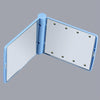Lady Cosmetic Vanity Mirror Folding Portable Pocket  Built-in LED Lighting Bulbs(blue)