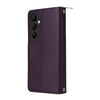 For Samsung Galaxy A24 Nine-card Slots Zipper Wallet Bag Leather Phone Case(Dark Purple)