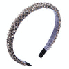 Handmade Fine-edged Fabric Headband Crystal Headband(Gray)