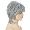 Short Hair Female Wigs Fluffy Fiber Set(Silver White)
