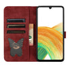 For Samsung Galaxy A56 5G Butterfly Cat Embossing Flip Leather Phone Case(Red)