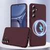 For Samsung Galaxy S25 5G Shockproof Silicone Magsafe Phone Case(Plum Color)