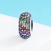 S925 Sterling Silver Pendant Rainbow Pav Diamond Beads DIY Bracelet Necklace Accessories