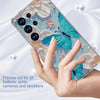 For Samsung Galaxy S25 Ultra 5G IMD Double Piece Simple Fresh Shockproof Phone Case(Blue Butterfly)