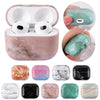For AirPods 4 Marble Pattern TPU Earphones Protective Case(Green S07)