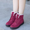 Ladies Cotton Shoes Plus Velvet Snow Boots, Size:43(Red Wine)