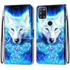 For Alcatel 3X 2020 Coloured Drawing Cross Texture Horizontal Flip PU Leather Case with Holder & Card Slots & Wallet & Lanyard(Dick Rose Wolf)