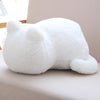 Plush Cat Toy Children Cat Back Shadow Shape Gift Toy Home Decoration Soft Pillow(White)