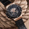 BAOGELA 1910 Multifunction Watch Outdoor Sports Calendar Quartz Mens Watch(Rose Gold Shell)