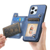 For Redmi K70 / K70 Pro 5G Retro MagSafe Zipper Wallet Card Bag Back Phone Case(Blue)