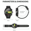 LEMFO T95 1.52 inch IPS Screen 2 in 1 Bluetooth Earphone Smart Watch Support Health Monitoring(Black)