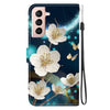 For Samsung Galaxy S21 5G Crystal Texture Colored Drawing Leather Phone Case(Magnolia)