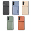 For Samsung Galaxy A36 5G Carbon Fiber Leather Card Magsafe Phone Case(Khaki)