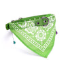 Adjustable Green Dog Bandana, Medium - Soft Scarf Collar, PU Leather