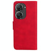 For Asus Zenfone 9 Skin Feel Pure Color Flip Leather Phone Case(Red)