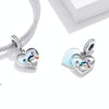 S925 Sterling Silver Charming Scenery Heart Pendent DIY Bracelet Necklace Accessories