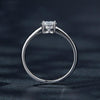 MSR005 Sterling Silver S925 Four Claw Moissanite Ring White Gold Plated Jewellery, Size: No.9