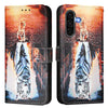 For Samsung Galaxy A56 5G Colored Drawing Pattern Plain Weave Leather Phone Case(Cats And Tigers)