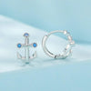Sterling Silver S925 Nano Opal Anchor Earrings