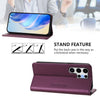 For Samsung Galaxy S23 Ultra 5G RC01 Dual-Folded Magnetic Suction RFID Leather Phone Case(Violet)