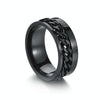 2 PCS Roman Numerals Turnable Chain Titanium Steel Ring, Color: black(8)