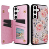For Samsung Galaxy S25 5G Printed Double Buckle RFID Anti-theft Phone Case(Pastoral Rose)